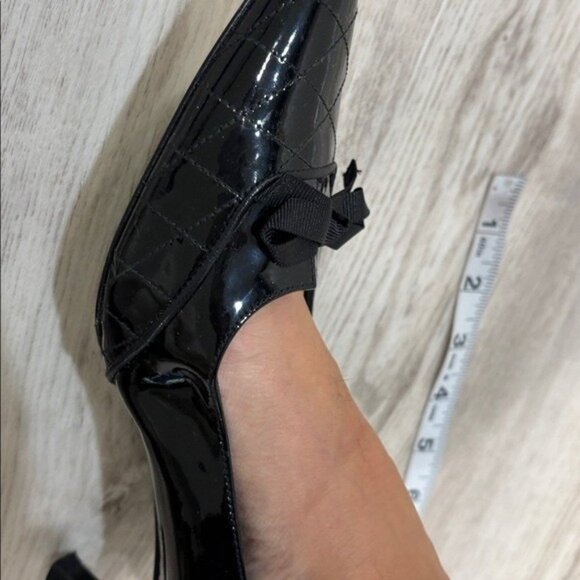Stuart Weitzman black patent leather  9.5 point toe shoes - Picture 8 of 13